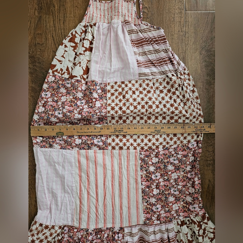 Universal Thread Pink and Brown Patchwork Maxi Dress, Size M - Picture 7 of 11